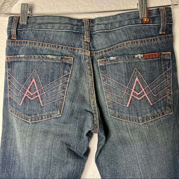 7 for all Mankind Flair Denim Jean with “A” embroidered pocket size 27 - Picture 10 of 17